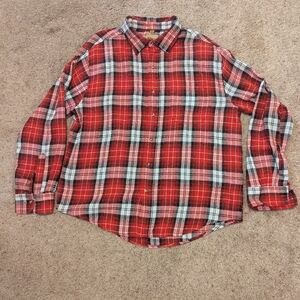 Field N Forest Men's XL Red Plaid Flannel Button Up Shirt